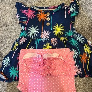 Posh peanut 2T peplum bummie set